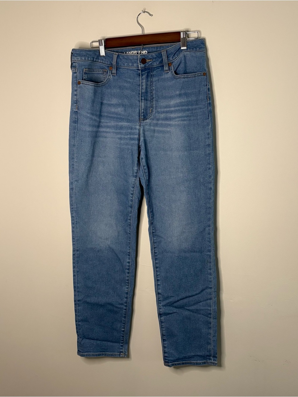 Lands End Womens Sz 10 Light Denim Blue Jeans Stretch Casual Everyday Basic